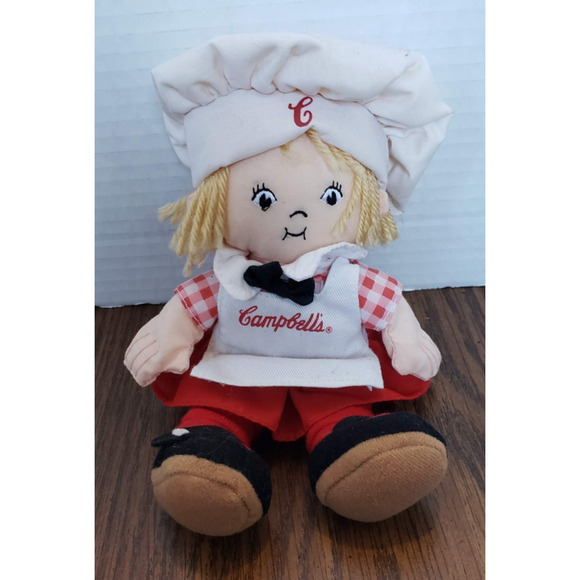 Campbell's Soup Kids Girl Chef Vintage 1999 Fabric Beanbag Plush Doll - Picture 1 of 3